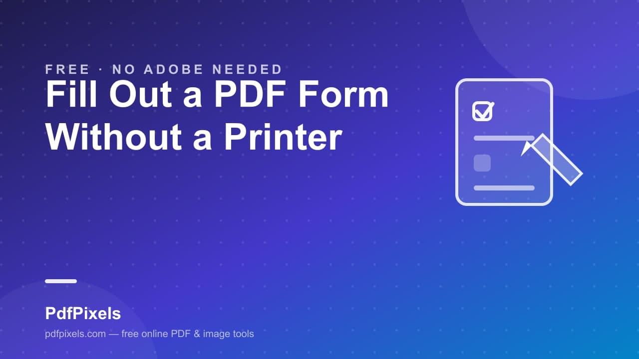 A job application PDF form being filled out online in a browser, with typed text appearing in the form fields