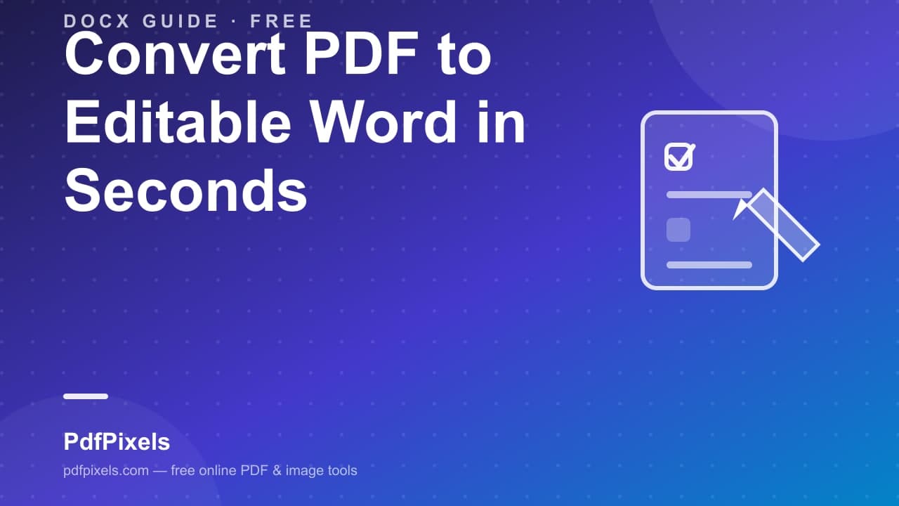 A PDF document file being converted into an editable Microsoft Word document with paragraphs and tables preserved